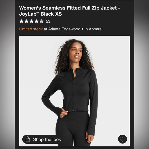 JoyLab Tops - JoyLab Black Seamless Fitted Full Zip Jacket